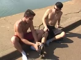 Two gay skaters go home to suck and fuck